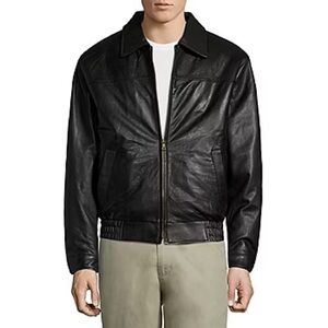 Wilson’s Leather Vintage Leather Lambskin Bomber Jacket with Zip Out Lining
